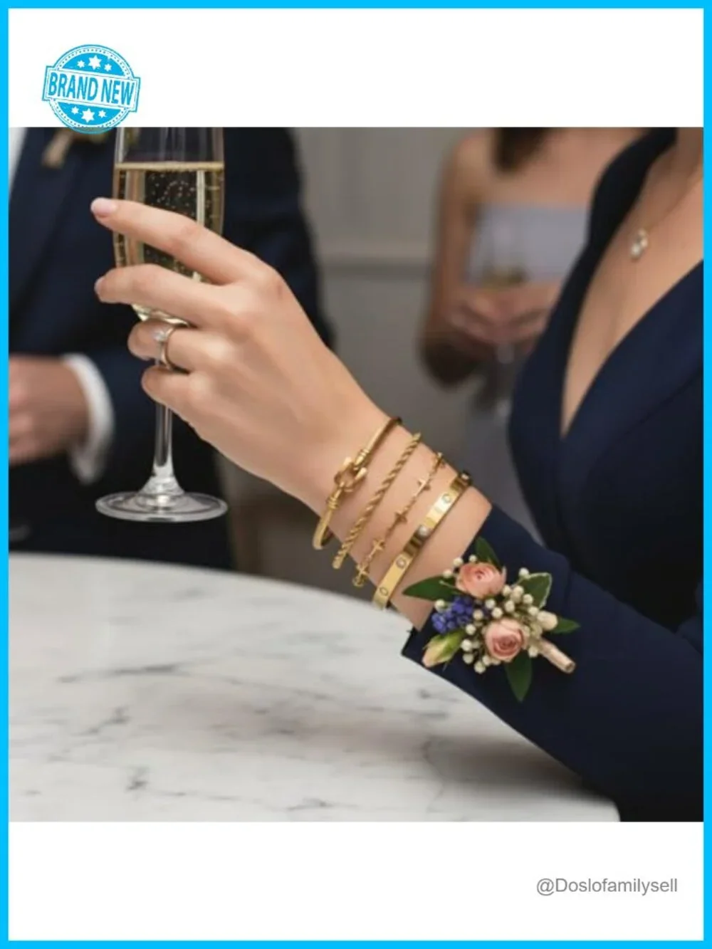 18K Gold Plated NonTarnish Stackable Love Bracelets Set with CZ Cross Star